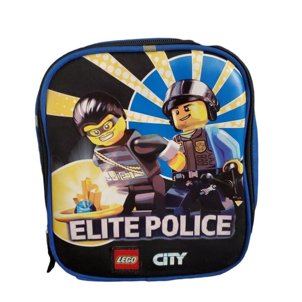 Lego City Elite Police Insulated Lunch Box Bag Blue Black